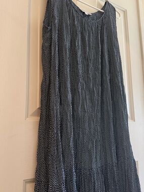 Inès de la Fressange Uniqlo Women's Sz. S Crushed Tiered Tank Dress blue